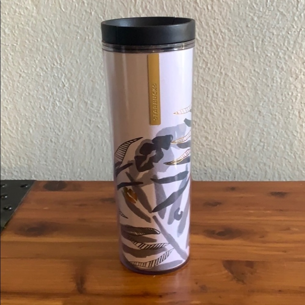 Starbucks botanical with gold accents thermos